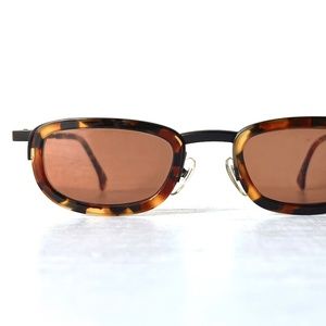 Alain Mikli Vintage Eyeglass Frames 90s Rectangular Oval Tortoise Unique Eyewear